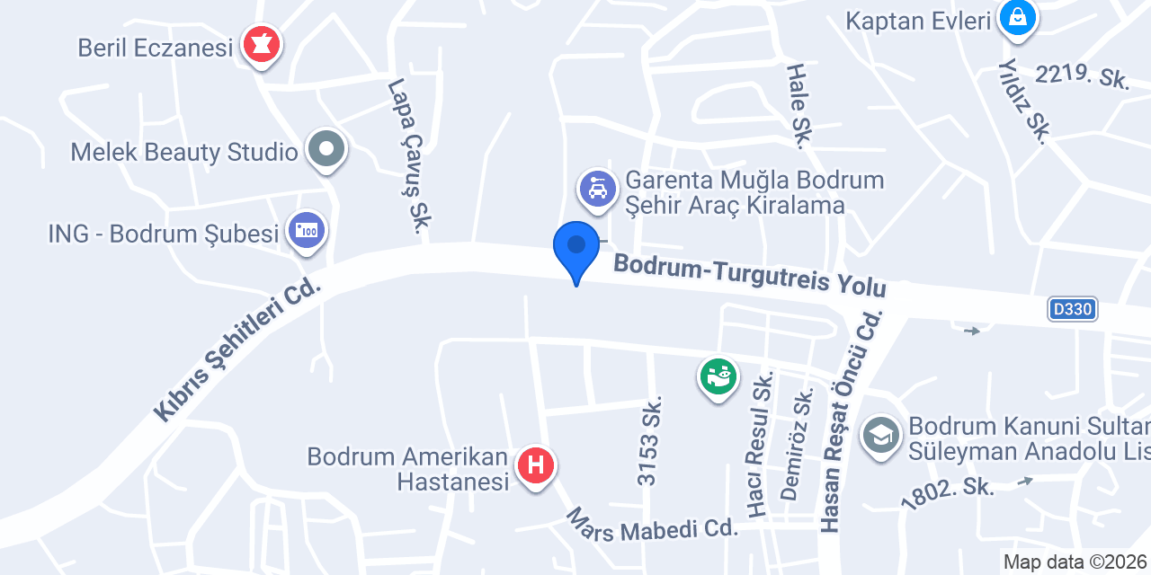 TEB Bodrum Şubesi konumu