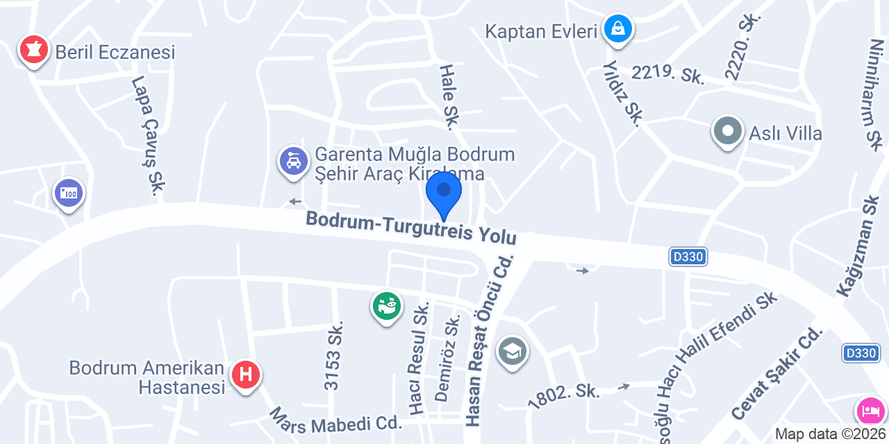 Türkiye İş Bankası Bodrum/Muğla Şubesi konumu