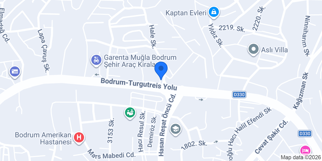 Bodrum İngilizce Kursu - TEOL Bodrum Dil Okulu Şubesi konumu