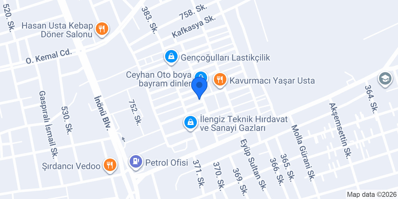Ceyhan sanayi cami konumu