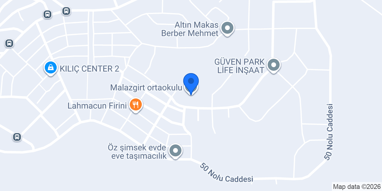 Malazgirt ortaokulu konumu