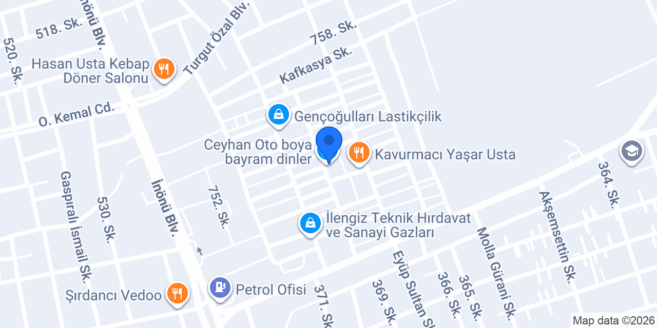 Ceyhan Oto boya bayram dinler konumu