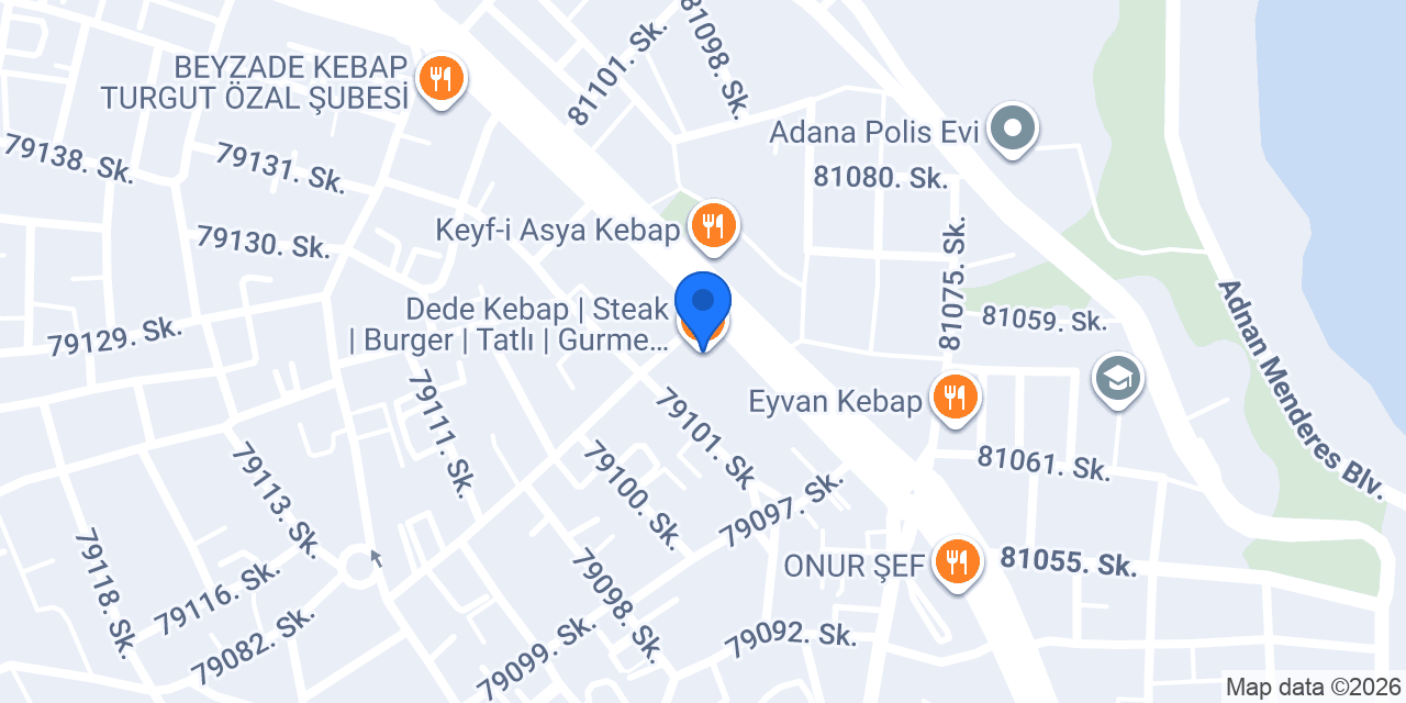 Dede Kebap | Steak | Burger | Tatlı | Gurme | Kasap konumu