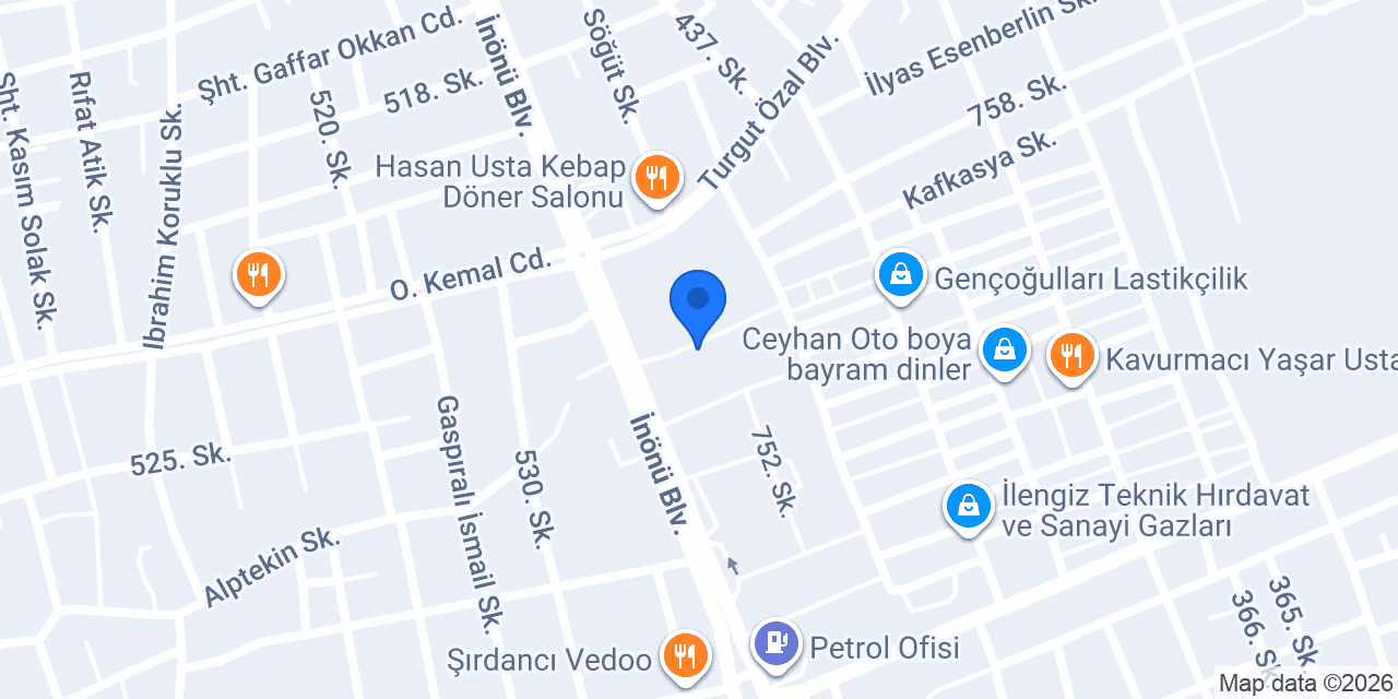 SEZER VİNÇ KİRALAMA konumu