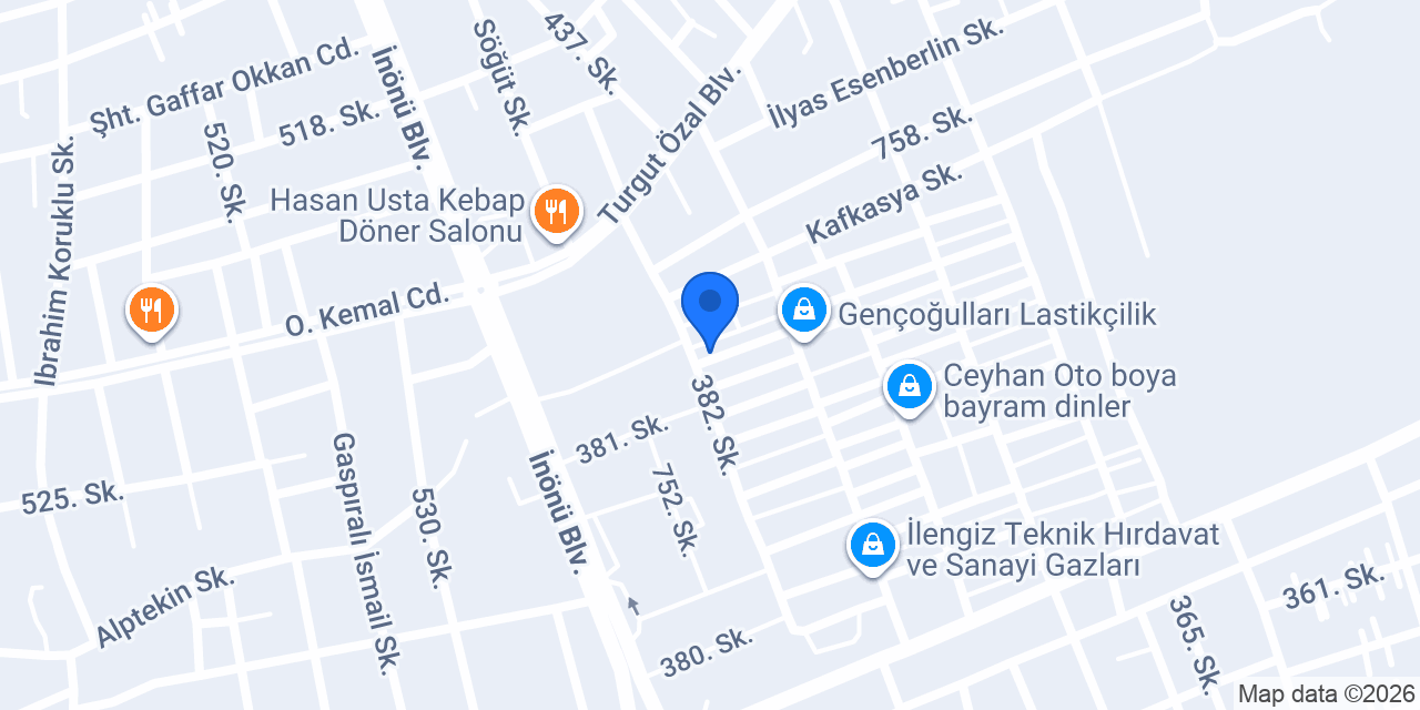 Akdağ Kaporta ve boya servisi konumu