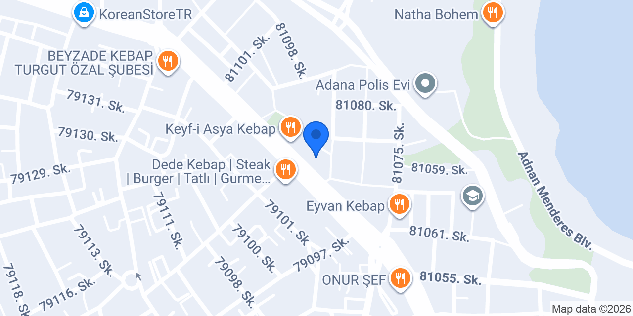 Bursa Kebap Evi Adana konumu