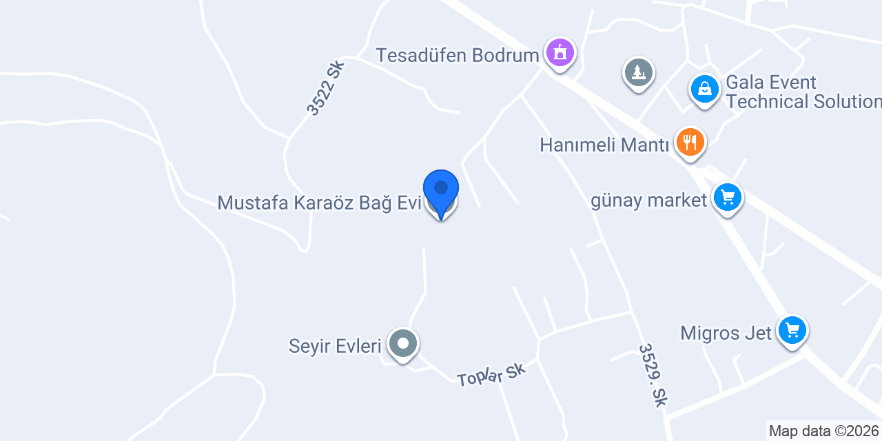 Mustafa Karaöz Bağ Evi konumu