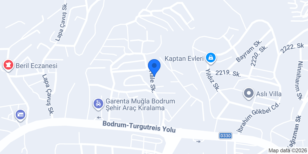 The Elysium Miramar Villas Bodrum konumu