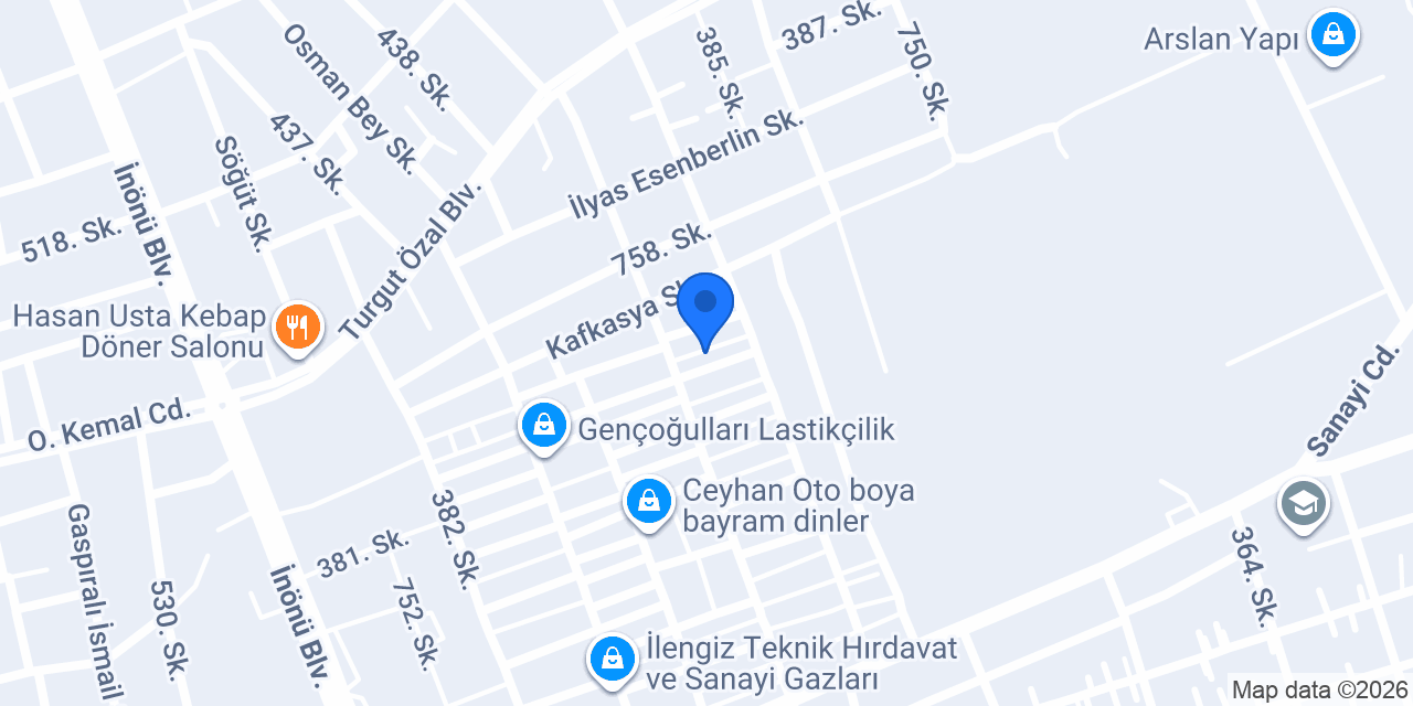 Devir oto Kaporta Boya konumu