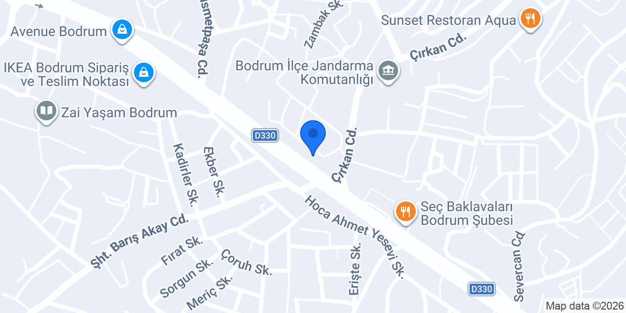 Bodrum Gümbet Rent A Car konumu