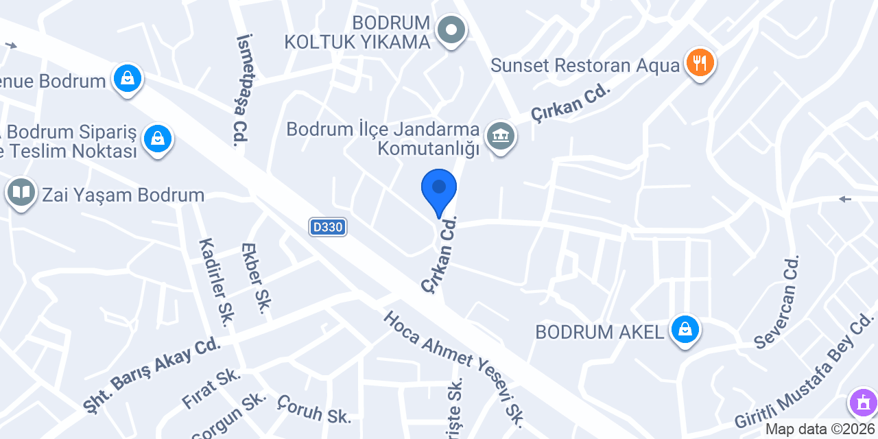 Baran Belgelendirme Bodrum Şubesi konumu