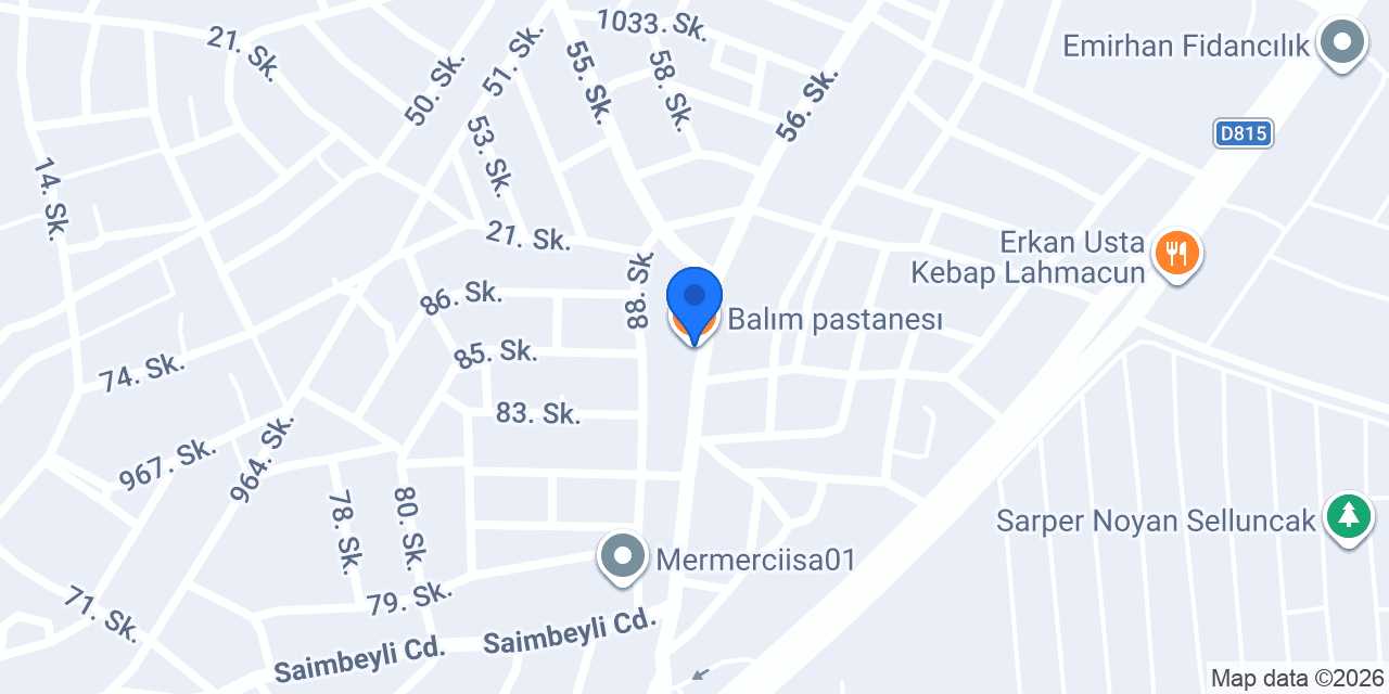 Balım pastanesı konumu