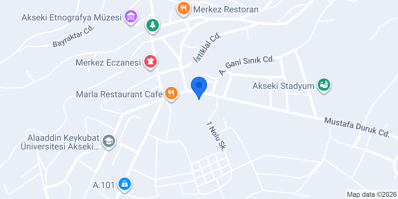 Akseki İlçe Millî Eğitim Müdürlüğü konumu