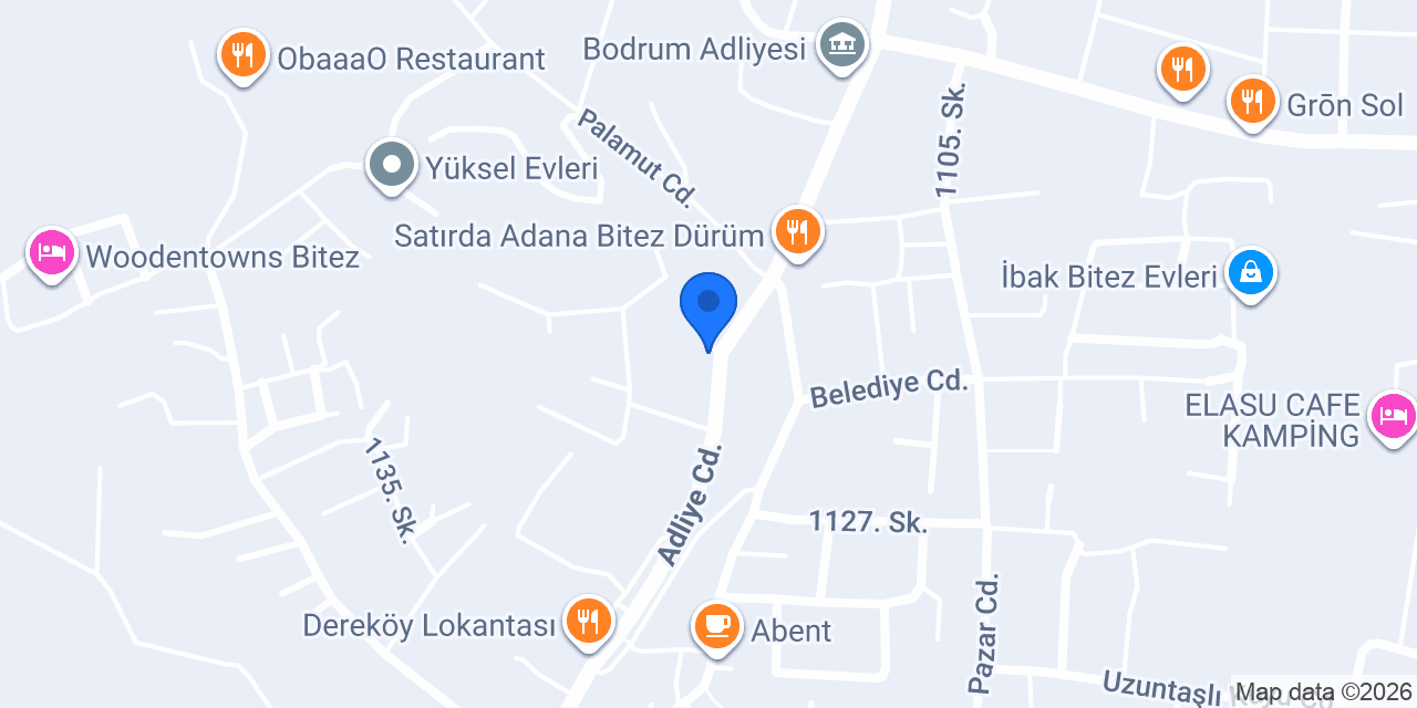 Bodrum Bitez Çiçekcilik konumu