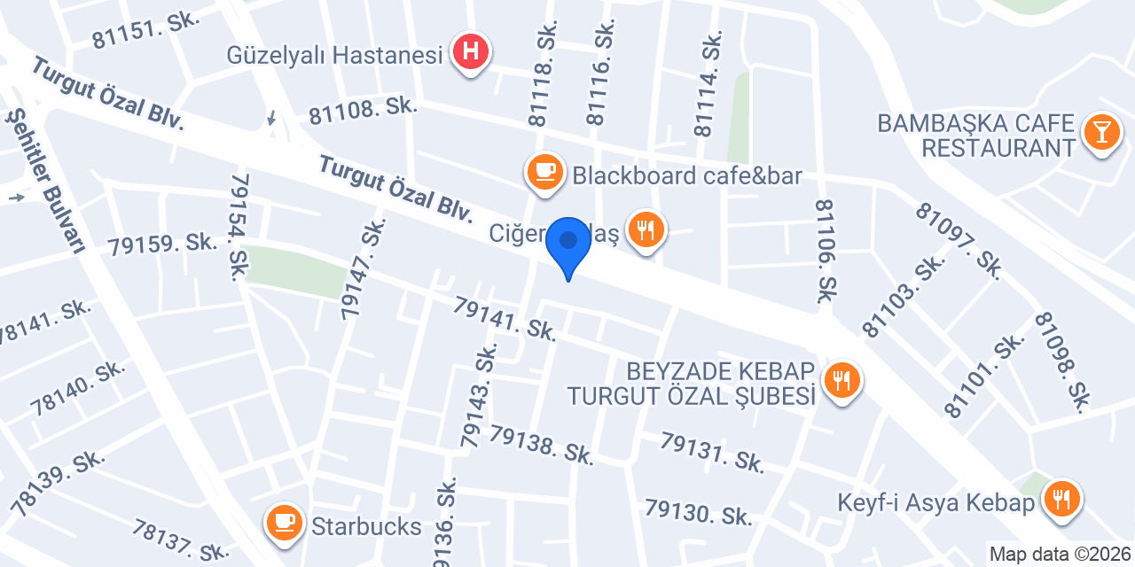 ATA CİĞER TURGUT ÖZAL ŞUBE konumu