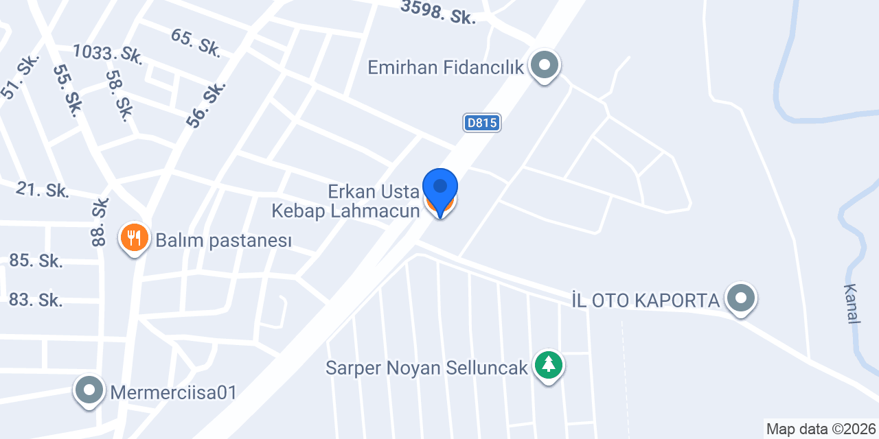 Erkan Usta Kebap Lahmacun konumu