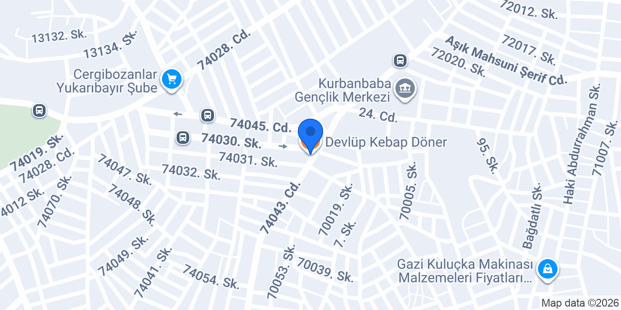 Devlüp Kebap Döner konumu