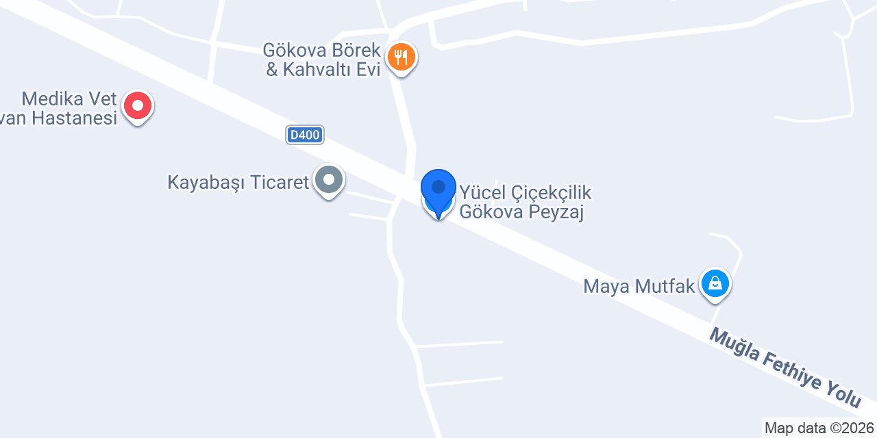 Yücel Çiçekçilik Gökova Peyzaj konumu