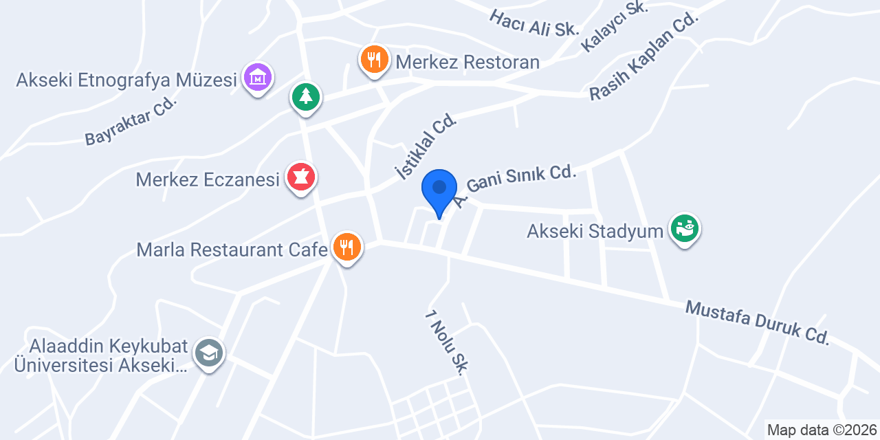 Akseki Mobilya Dekorasyon konumu