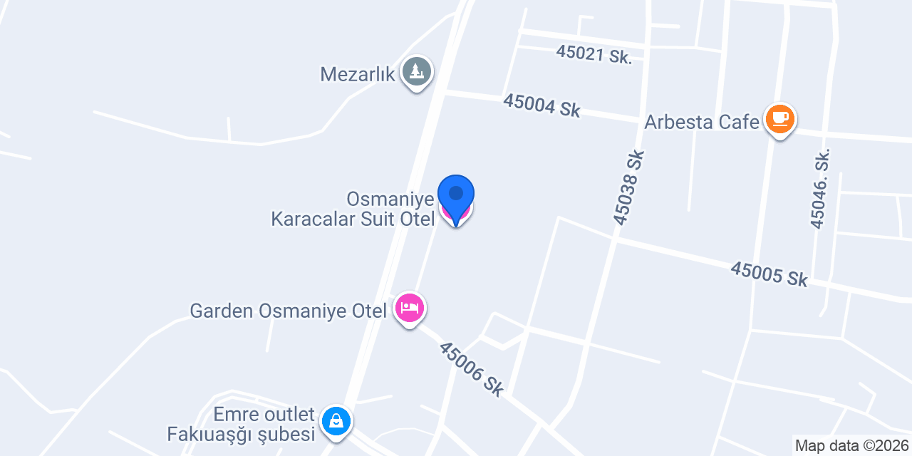 Osmaniye Karacalar Suit Otel konumu