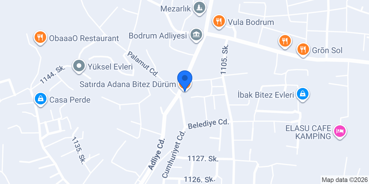 Satırda Adana Bitez Dürüm konumu