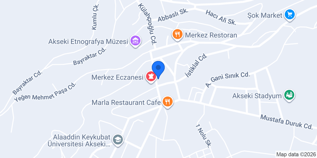 Akseki Veteriner Kliniği konumu