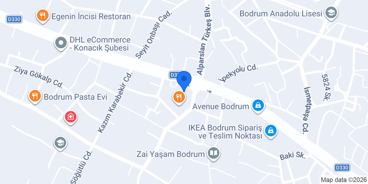 Ağaçlı Kafe - Bodrum Belediye A.Ş. konumu