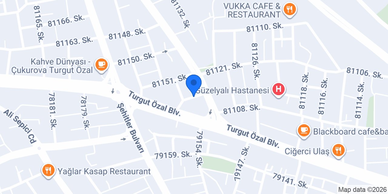 Çukurova Asya Taksi konumu