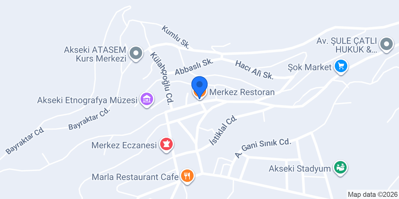 Merkez Restoran konumu