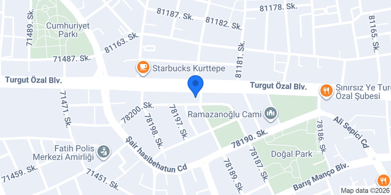 Osmanbey Turgut Özal konumu