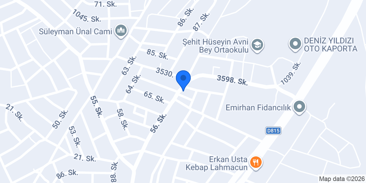 Yılmaz Oto Yedek Parça konumu