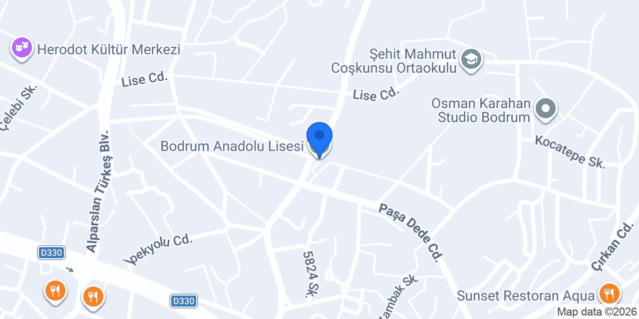 Bodrum Anadolu Lisesi konumu