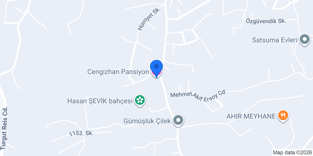 Cengizhan Pansiyon konumu