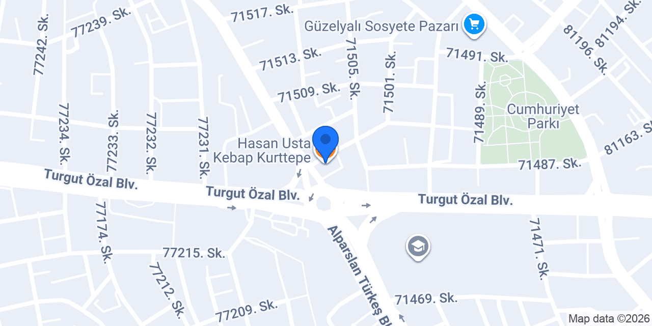 Hasan Usta Kebap Kurttepe konumu