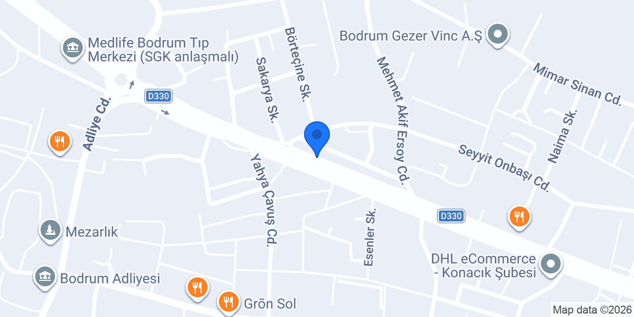 Bodrum Mersin Mühendislik konumu