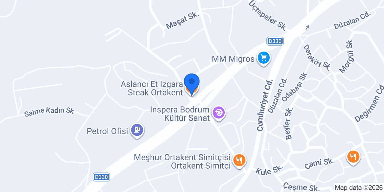 Aslancı Et Izgara Steak Ortakent konumu