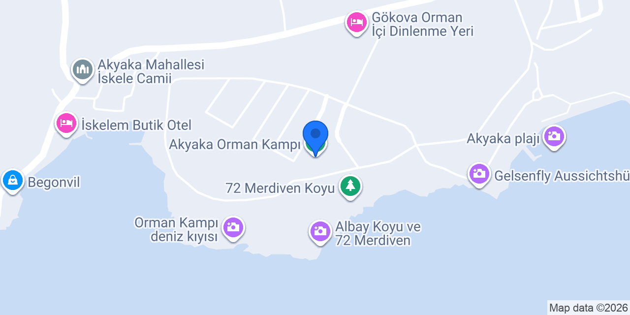 Akyaka Orman Kampı konumu