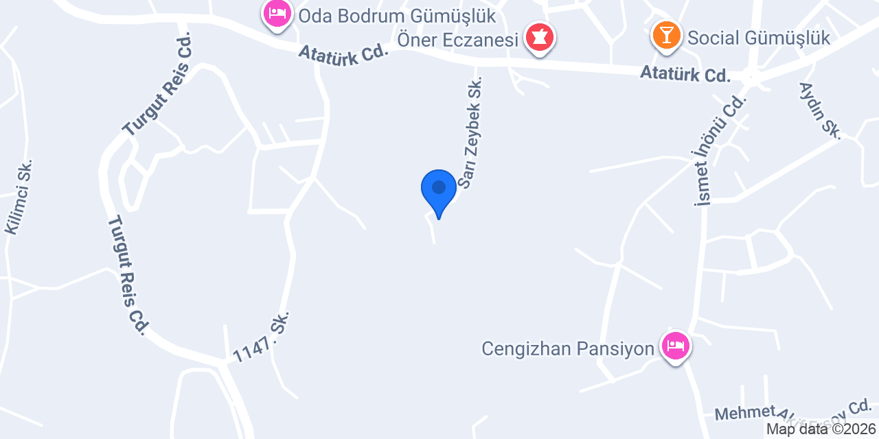 Gümüşlük Atıksu Arıtma Tesisi konumu