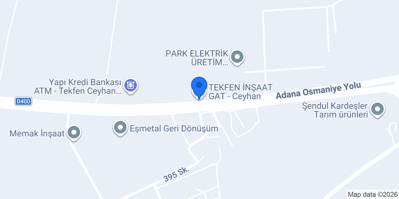 TEKFEN İNŞAAT GAT - Ceyhan konumu