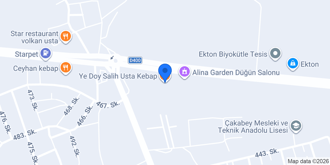 Ye Doy Salih Usta Kebap konumu