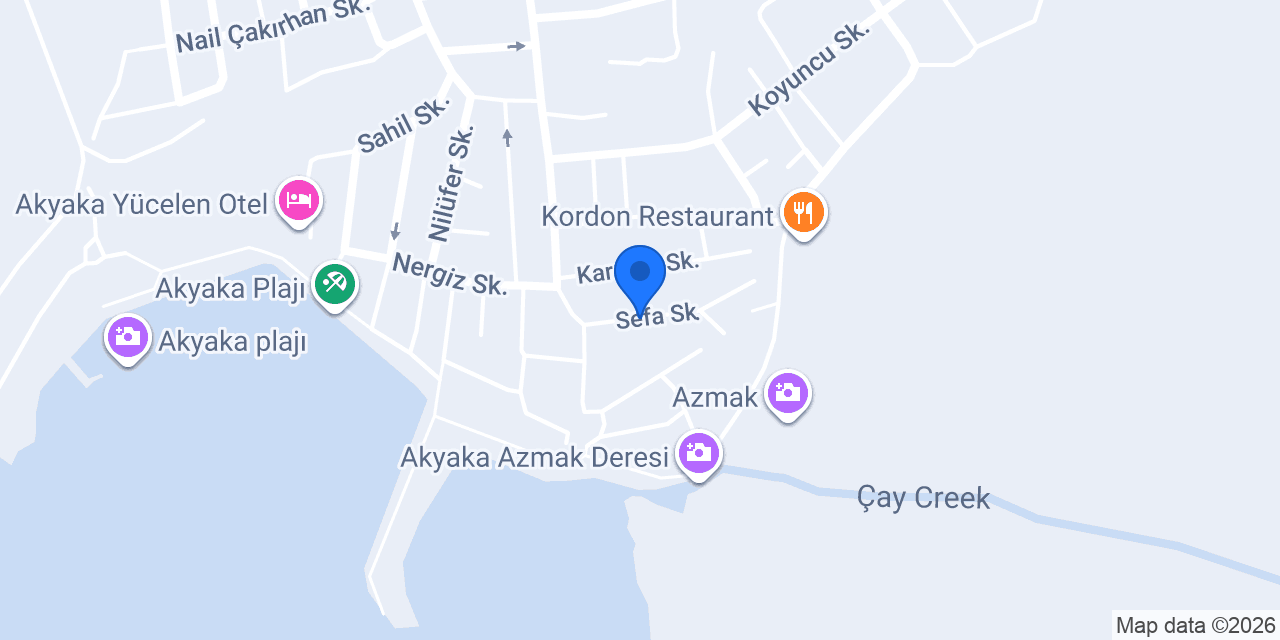 Kiraz Cicegi Butik Otel Akyaka konumu