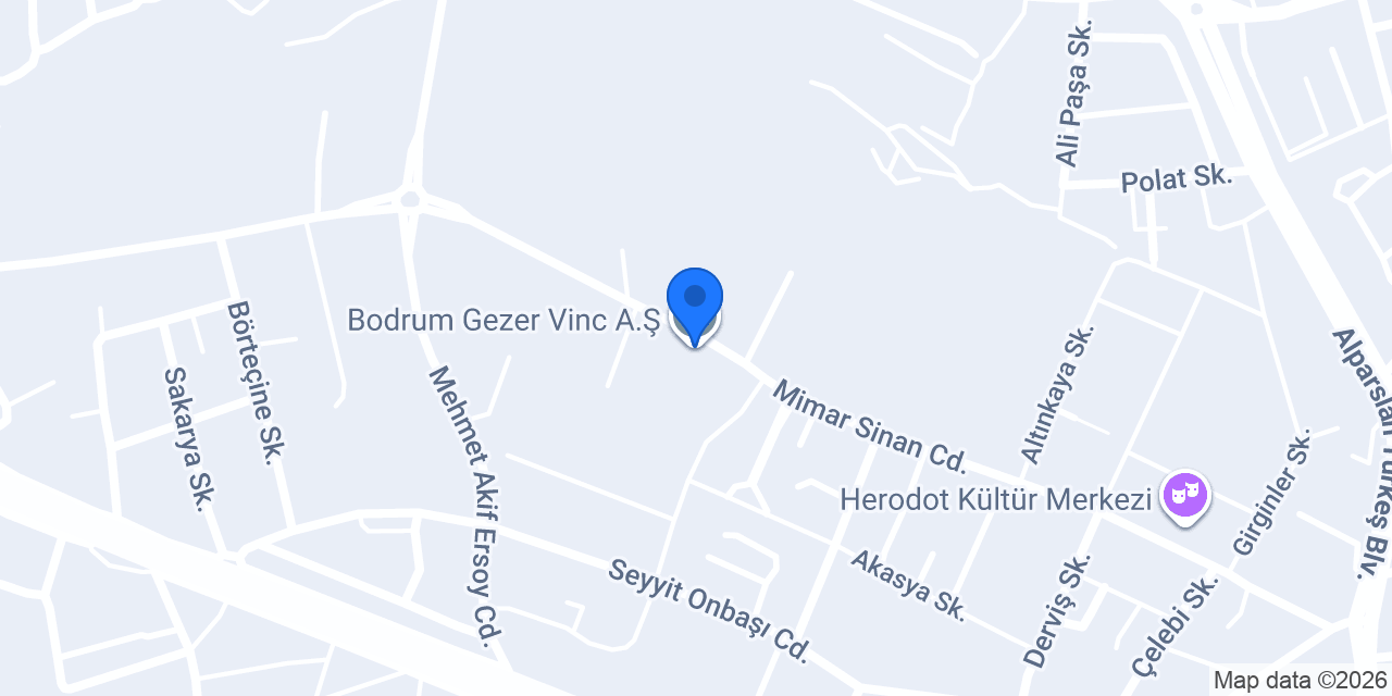 Bodrum Gezer Vinc A.Ş konumu