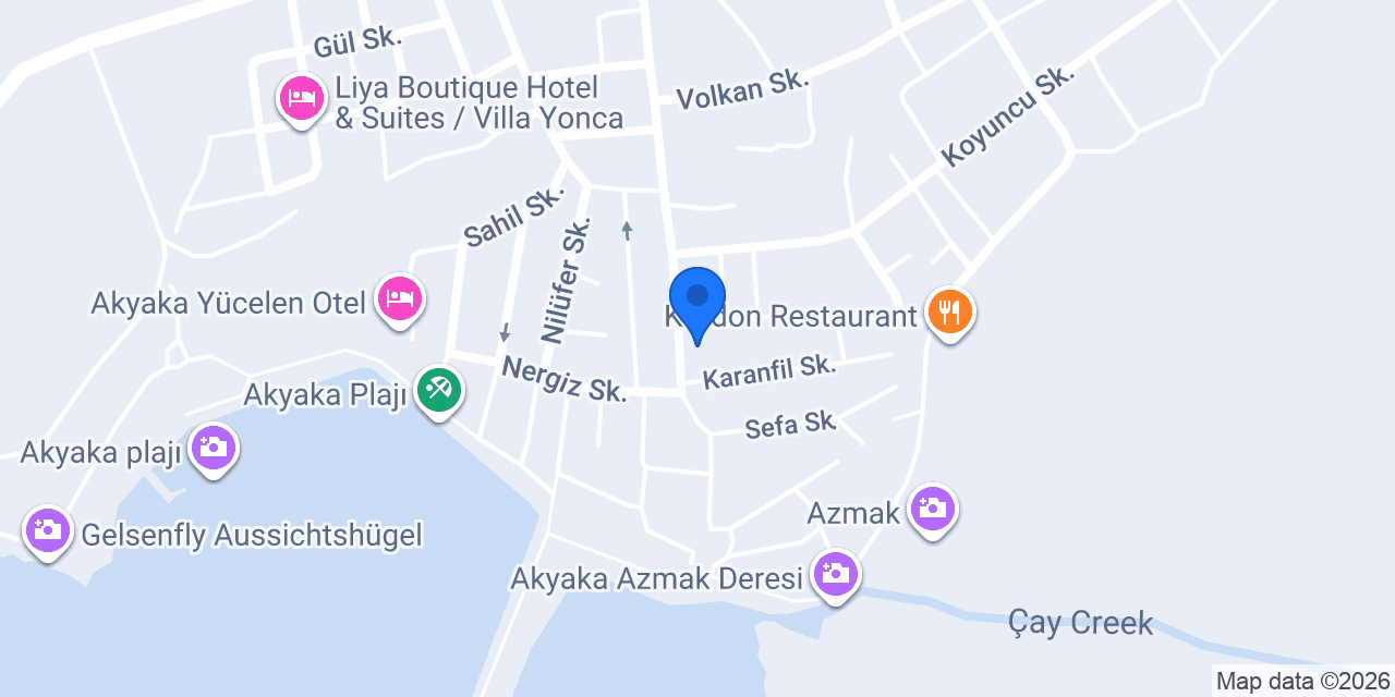 Akyaka Apart Pansiyon konumu