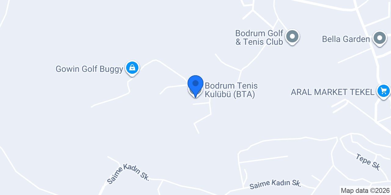 Bodrum Tenis Kulübü (BTA) konumu