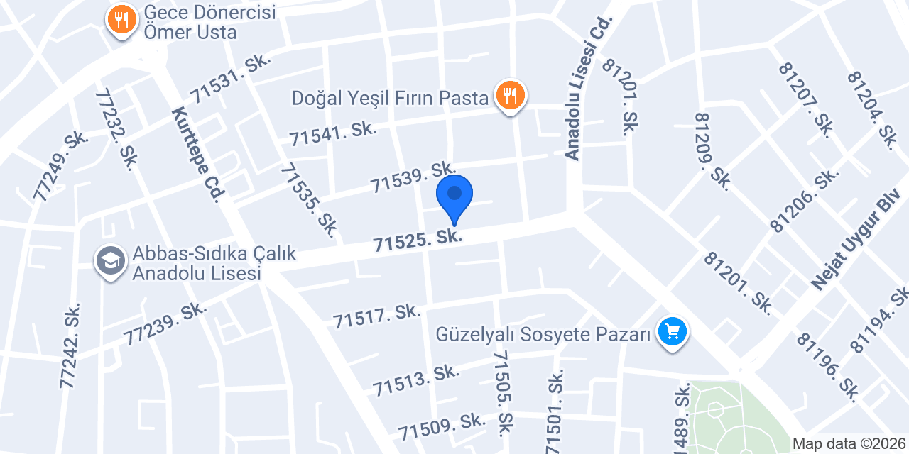 Mavi Kuru Temizleme konumu