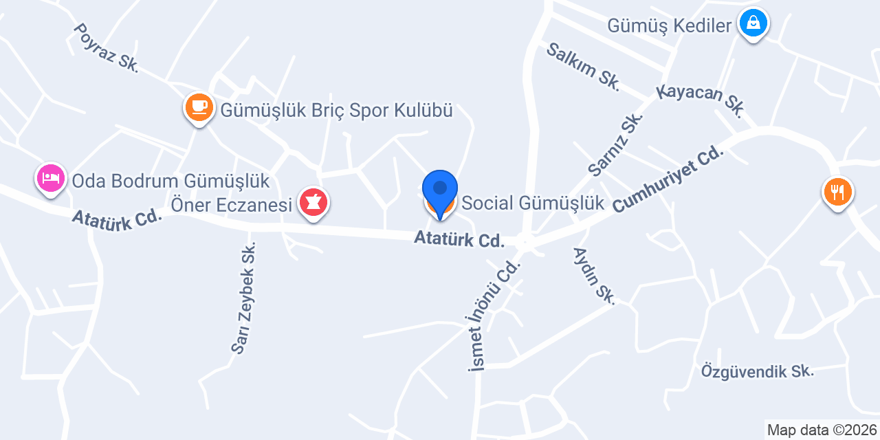 Social Gümüşlük konumu