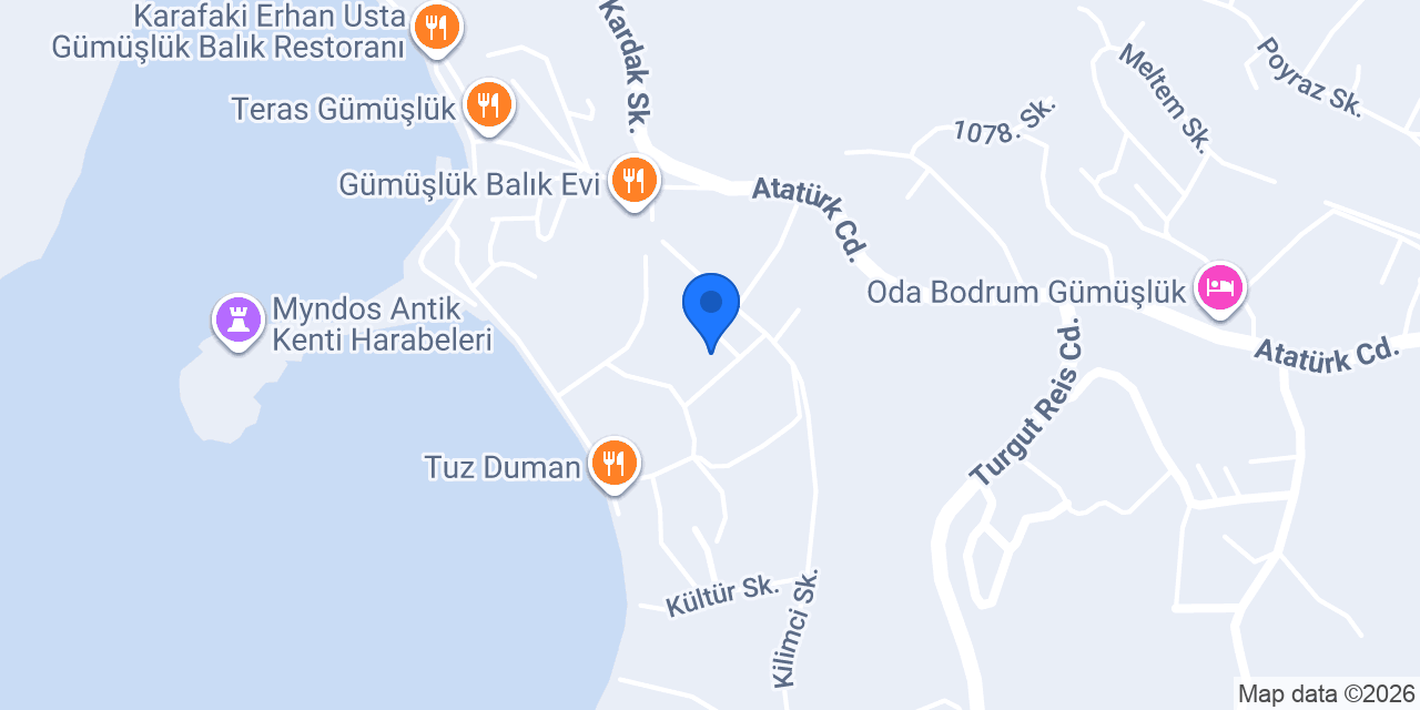 Otel Gümüşlük konumu