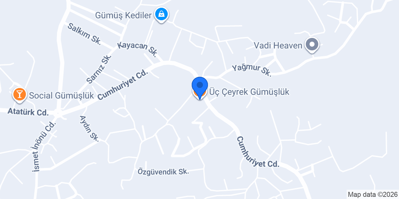 Üç Çeyrek Gümüşlük konumu