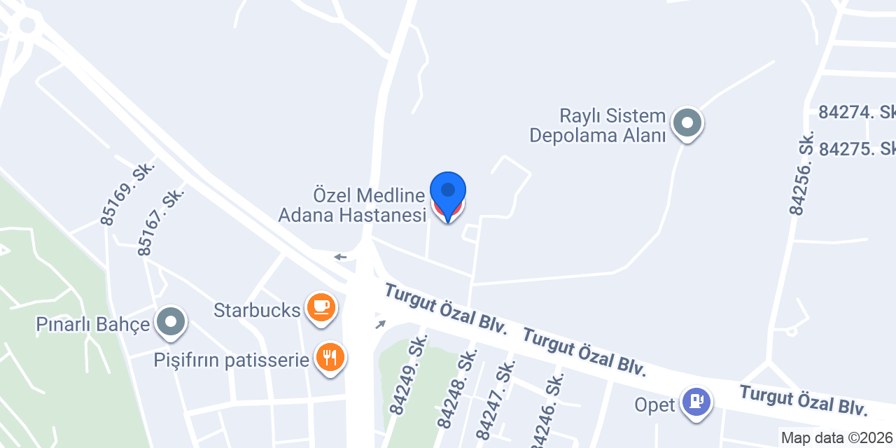 Özel Medline Adana Hastanesi konumu