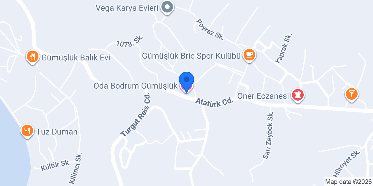 Oda Bodrum Gümüşlük konumu